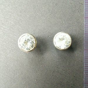 Impressive silver and stone stud earrings